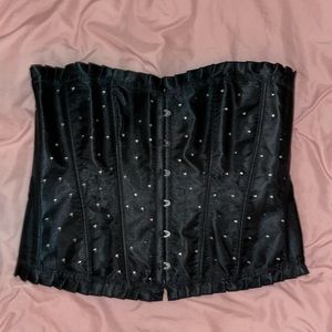 Black corset with rhinestones